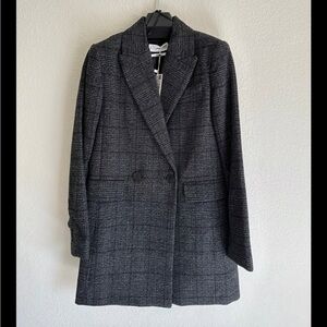 Women's Gray Plaid Coat
